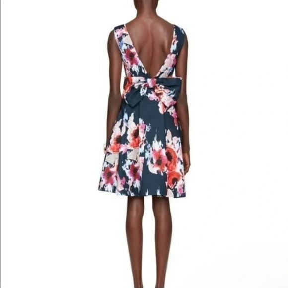 Kate Spade hazy floral navy red floral fit flare dress 33146 - Picture 5 of 15